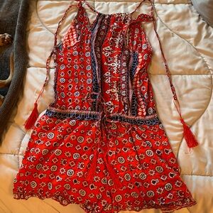 Shein red romper